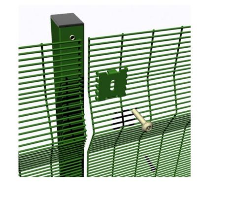 Clôture de sécurité aéroportuaire 358 en treillis galvanisé, thermolaqué 76,2x12,7mm
