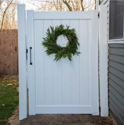 Clôture de jardin en PVC / vinyle décoratif avec porte pour l' intimité extérieure