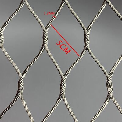 Clôture de protection de sécurité animale de maille de corde tissée à la main de fil d'acier inoxydable de maille du câble 7*7
