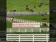 Facile à assembler 4 rails Vinyle Pvc Ferme clôture de cheval blanc rail de clôture