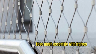 maille de corde en acier inoxydable pour référence de produits architecturaux, industriels et de gros.