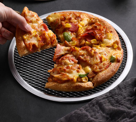 Plateau de cuisson rond sans couture pour pizza, 6-22 pouces, alliage d'aluminium