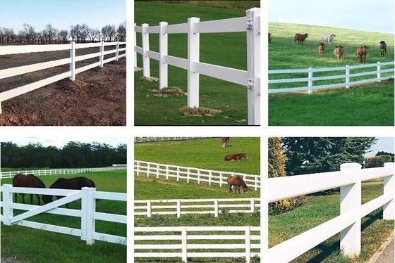 Clôture de ranch pour chevaux en vinyle PVC blanc - Durable et nécessitant peu d'entretien