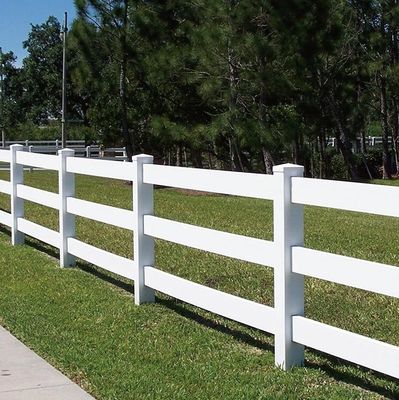 Bétail 3 rails ferme de chevaux portatif blanc en dehors de la clôture de la ferme en PVC