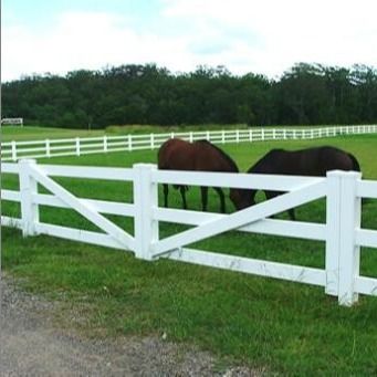 Couleur blanche 2Rails 3Rails PVC plastique Vinyl Ferme de clôture de ranch