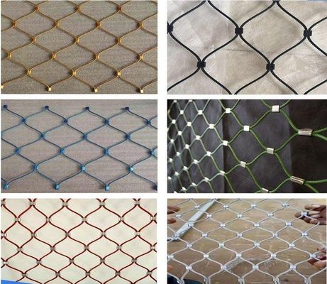 Filet de corde en acier inoxydable 20x20mm 304/316 pour la décoration de volières de zoo