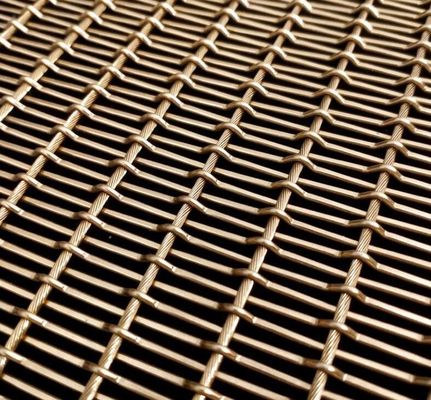 Treillis métallique tissé serti en acier inoxydable pour façades architecturales