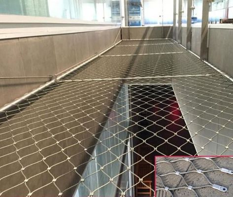 Maille de corde en acier inoxydable argent personnalisé, recyclable, sans entretien pour la protection architecturale