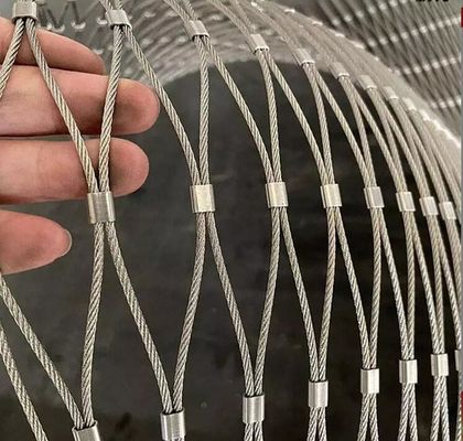 Maille de corde en acier inoxydable argent personnalisé, recyclable, sans entretien pour la protection architecturale
