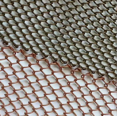Couleur dorée Anti-rouille Aluminium décoratif Mesh Draperie de bobine métallique