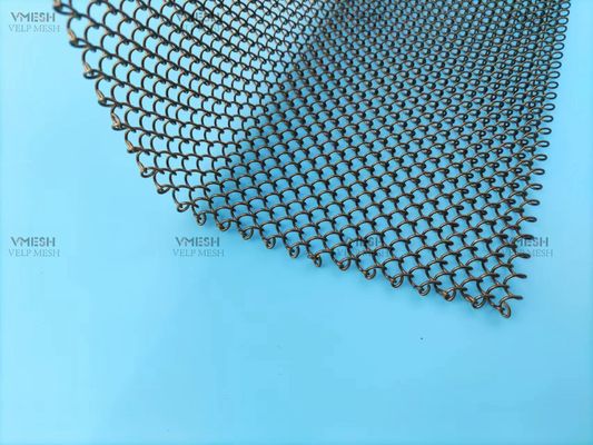 Le rideau en métal adapté aux besoins du client de maillon de chaîne de la taille 6*6mm dans la maille d'écran de cheminée de conception de paires
