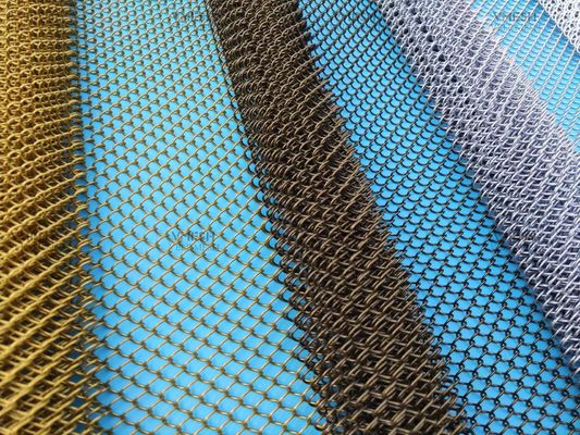 Rideau en chaîne en treillis métalliques en treillis architecturaux tissés colorés