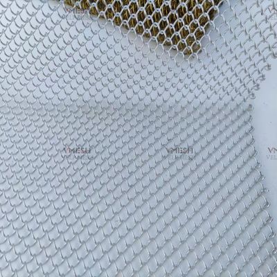 Rideau en treillis de chaîne en aluminium gris pour cloisons et écrans