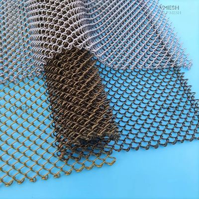 Couleur dorée Anti-rouille Aluminium décoratif Mesh Draperie de bobine métallique