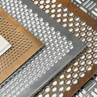 Couche en poudre Couleur or Bronze Honeycomb Hole rond Hole Mesh métallique Faisceau métallique perforé