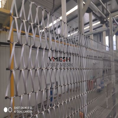 PVDF en acier inoxydable maillage tissé décoratif crimpé pour l'aménagement intérieur