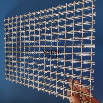 Panneaux en treillis métallique tissé en fil plat décoratif en acier inoxydable pour la construction