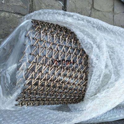 Revêtement en poudre aluminium acier inoxydable Treillis métallique tissé serti Grilles décoratives en fil métallique