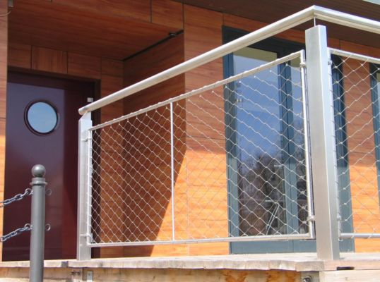 Filet de protection pour garde-corps d'escalier en câble d'acier inoxydable AISI 304/316 avec zinc