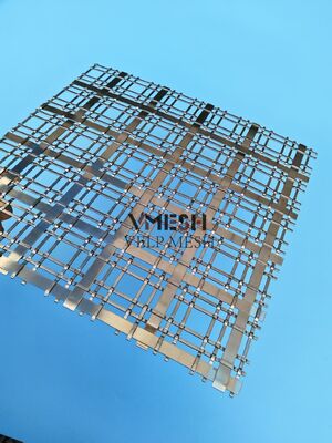 Brass Color Aluminum Stainless Steel Crimped Woven Decorative Metal Wire Mesh for Wall Facade Cladding