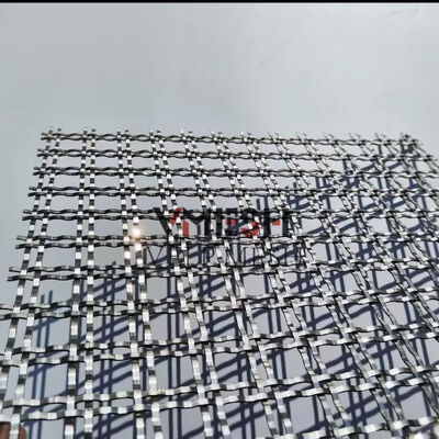Panneau de treillis métallique tissé décoratif de maille sertie par replis architecturale d'acier inoxydable
