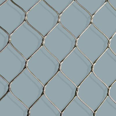 Customized Hand Woven Knotted Type Stainless Steel Rope Mesh Zoo Aviary Stainless Steel Cable Mesh