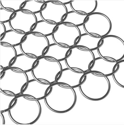 Tissu de draperie de chaîne de rideau en maille d'anneau décoratif d'acier inoxydable d'or et d'argent