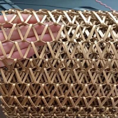 Maille architecturale de bande de transport d'armure en spirale d'acier inoxydable de fil plat pour la construction