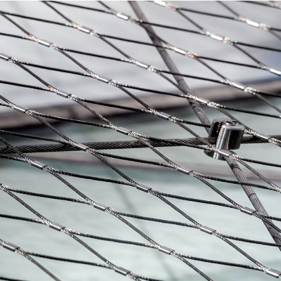Diamant flexible de maille de câble d'acier inoxydable ouvrant la barrière de maille de la corde 100*100