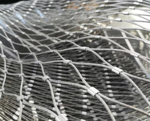 Filet en câble d'acier inoxydable de 3 mm, tissage 7x7, pour clôtures de zoo et d'aéroport