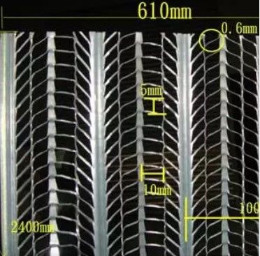 Treillis métallique déployé en acier galvanisé avec propriétés anticorrosion et ignifuges pour murs intérieurs