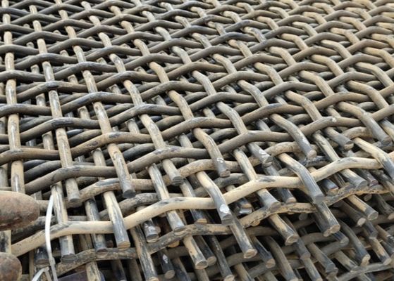 Treillis métallique tissé serti à agrafes en acier inoxydable 304 pour cribles miniers