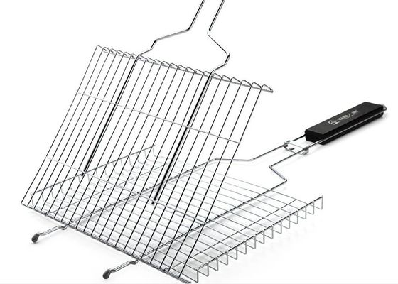 Panier de cuisson en acier inoxydable pour barbecue pour poisson et viande