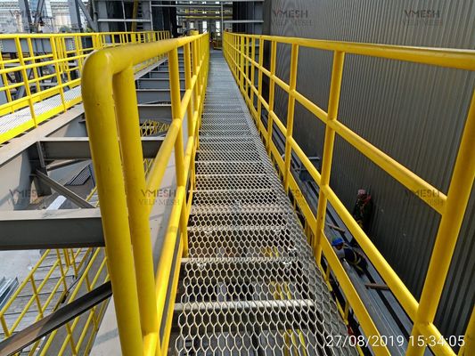 Le trou résistant d'hexagone de passage couvert a augmenté grille en acier de glissement en métal l'anti
