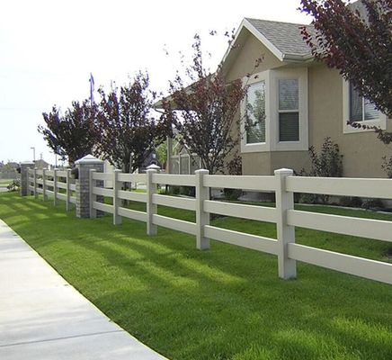 Matériau 100% vierge Durable 2 rails 3 rails PVC clôture de cheval