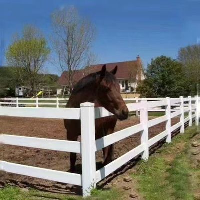 fil soudé par 1.2m Mesh Fence 3 rails courrier et barrière blanche de ferme de cheval de PVC de rail