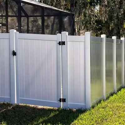 Écran de clôture privée en PVC Panneaux de clôture de vinyle blanc en plastique