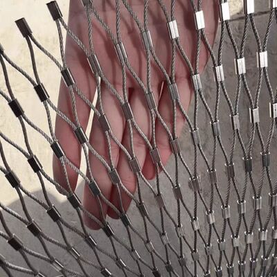 Easy Installation Stainless Steel Wire Rope Ferrule Mesh Netting For Green Wall Trellis