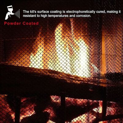 Réglable à panneau unique Matériau en acier de couleur argentée robuste Rideau de feu de cheminée en maille