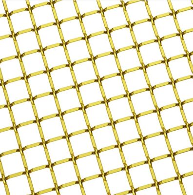 Panneau architectural tissé en acier inoxydable de finition d'or de maille architecturale faite sur commande en métal