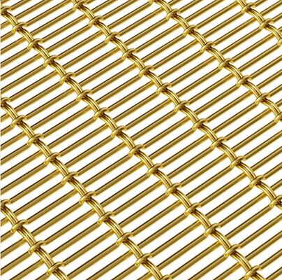 Feuille de grillage tissée par acier inoxydable de décoration architecturale de couleur d'or