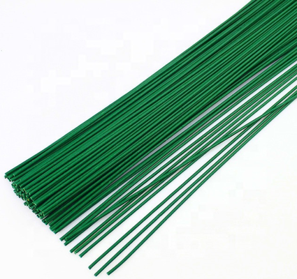 Fil de fleuristerie en fer découpé de couleur verte peinte, 40 cm, calibre 22, pour tiges de fleurs