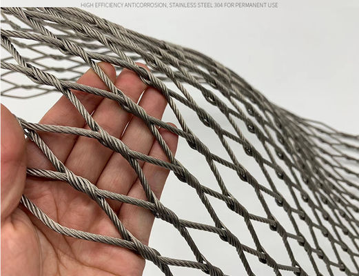 Maillage de corde en acier inoxydable flexible tissé à la main avec des dimensions de bordure personnalisables pour balustrades et enclos de zoo