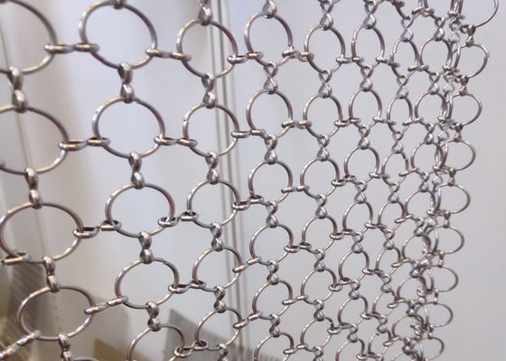 Ouverture ignifuge de Chainmail Ring Mesh Curtain 3.8mm-50mm d'or
