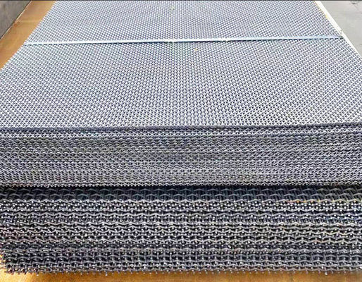 Maille tissée sertie par replis en acier à haut carbone d'écran de vibration pour la carrière de charbon de mine